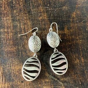 Premier Designs Silver plated Oval Earrings